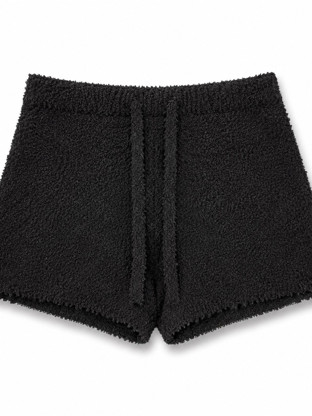 Bella Dahl Black Terry High-Waist Lounge Shorts